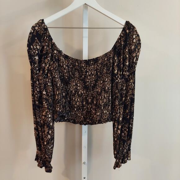 Promesa Crop Top Small Smocked Renaissance Fairy Grunge Peasant Milkmaid - Picture 3 of 7